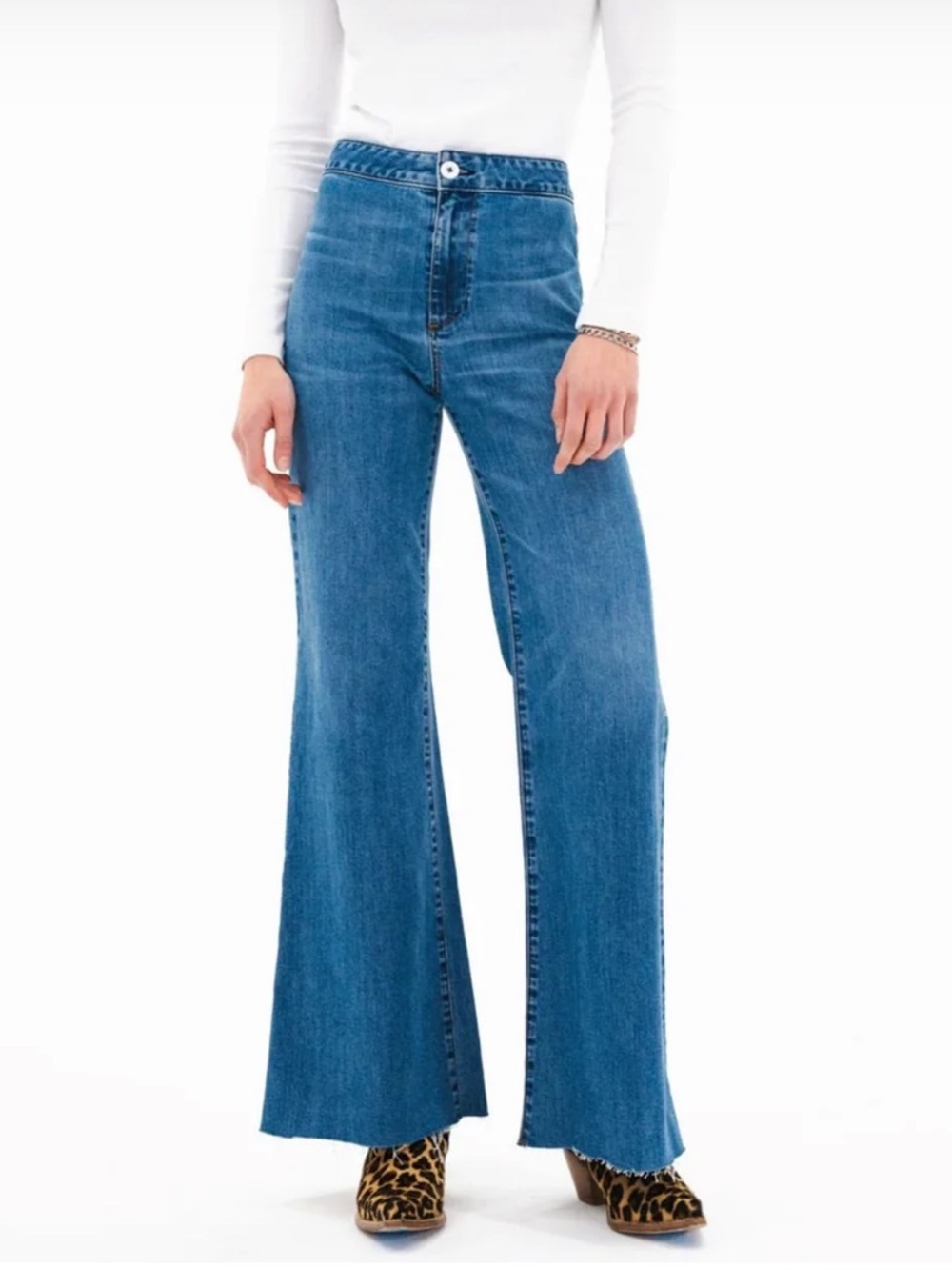 ASKK NY Wooster High-Rise Wide-Leg Jeans in Wythe